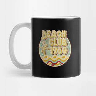 vintage retro beach club 70s 1960 with spirale turqoise Mug